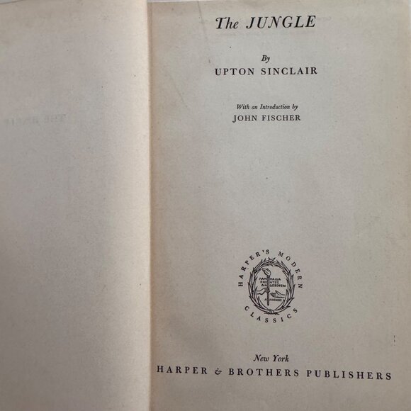 Vintage 1951 The Jungle By Upton Sinclair Hardcover Book Harpers Modern Classics - Picture 4 of 16